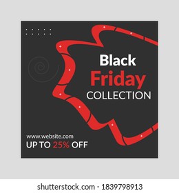 Black friday promotional square web banners for social media 