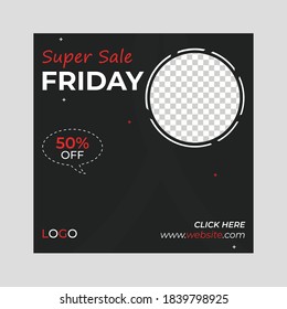 Black Friday-Werbeflächen-Webbanner für soziale Medien 