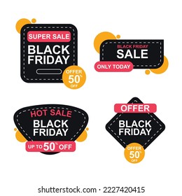 black friday, promotional store label for advertising