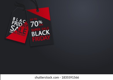 Black Friday realistic vector paper price tag. Sale price tag labels.