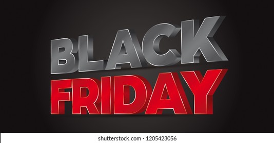 Black Friday black and red 3D