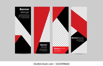 black Friday red and black abstract background banner. Collection banner design