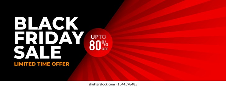 black friday red and black abstract banner design