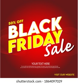 Black Friday With Red Background And italic Text vector illustration Best Deal for Shopping