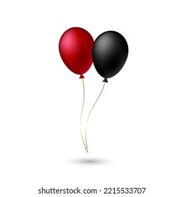 Black Friday red and black balloons. Decorative elements for Black Friday sale. Vector illustration.