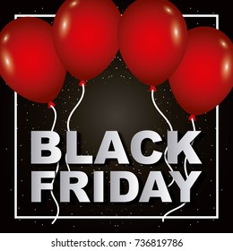 black friday red balloons poster sale shop discount