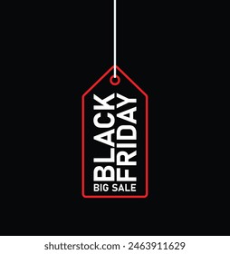 Black Friday red color big sale offer one badge