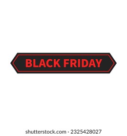 Viernes Negro En Color Negro Rojo Y Forma De Rectángulo Hexagonal Para Publicidad De Eventos
