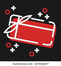 Negro Viernes Caja de Regalo Rojo Caja de Regalo Plano Cartel Etiqueta Fondo Ilustración Vector