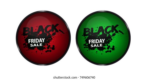 Black Friday - Red And Green Glossy Buttons