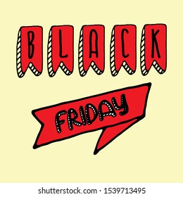 Black Friday red poster. Banner for Black Friday, Cyber Monday or seasonal sales. Inscription for prints, postcards, greeting cards posters, socials, banners, seasonal retail.