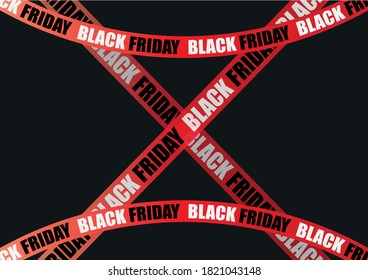 Black Friday red ribbon in background.