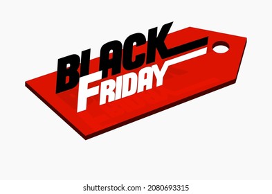 Black Friday. Red Sale tag.