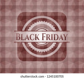Black Friday red seamless geometric emblem.