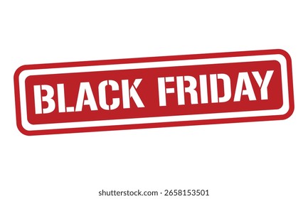 VECTOR de texto de sello rojo de BLACK FRIDAY, sello de goma