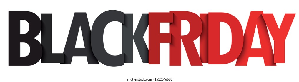 BLACK FRIDAY red and black vector typography banner