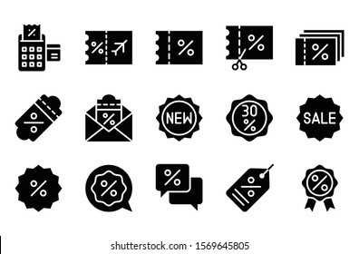 black friday related to airport ticket, badge, ribbon badge, tickets, message popup, and bill machine vector in solid design