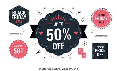 Black Friday related vector icon set. Well-crafted sign in thin line style with editable stroke. Vector symbols isolated on a white background