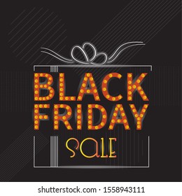 Black friday retro background with text - Vector illustration