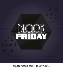 Black friday retro background with text - Vector illustration
