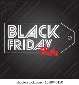 Black friday retro background with text - Vector illustration