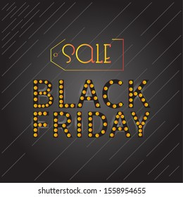 Black friday retro background with text - Vector illustration