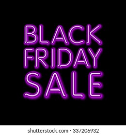 Black Friday retro light frame. Vector illustration art