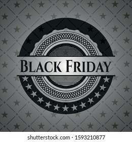 Black Friday retro style black emblem. Vector Illustration. Detailed.