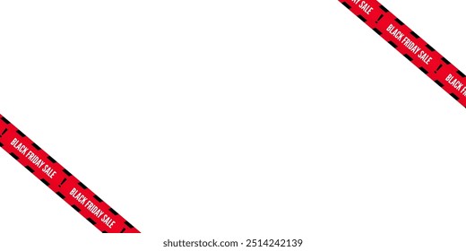Black Friday ribbon on transparent background. Crossed ribbons. Vector for black friday promotion.