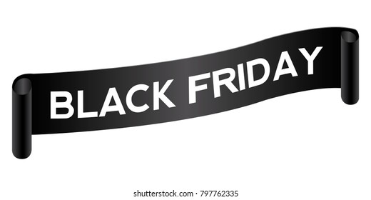 Black friday ribbon on a white background, Vector illustration