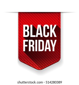Black Friday ribbon tag vector