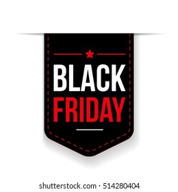Black Friday ribbon tag vector