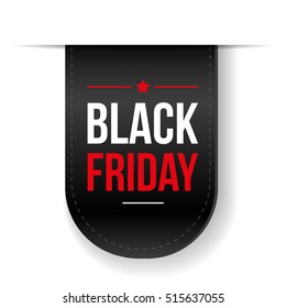 Black Friday ribbon tag vector