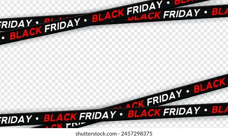 Cinta de viernes negro. Fondo de Vector con cinta de venta, viernes negro, descuento, publicidad. Anuncio o Plantilla de póster