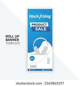 Black Friday Roll-Up Banner Template for Product Sales