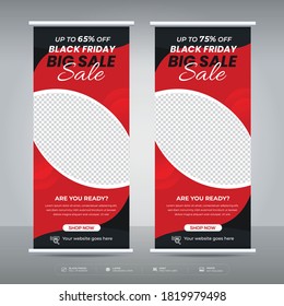 Rollup de Viernes Negro o banner X. Banner de resumen publicitario del Black Friday.