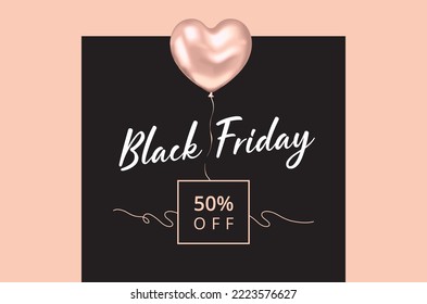 Black Friday Rose Gold Balloon 50 percent off