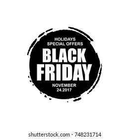Black Friday round icon. Abstract Vector Illustration, business, web template