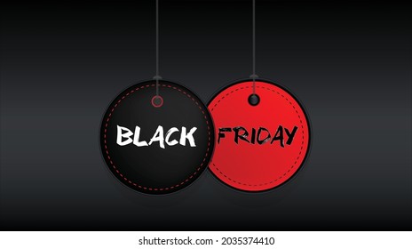 Black Friday round labels vector illustrations.