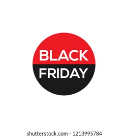Black Friday round red hanging tag vector