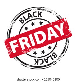 Black Friday rubber stamp icon isolated on white background. Vector illustration