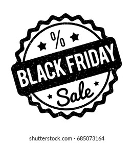 Black Friday rubber stamp black on a white background.