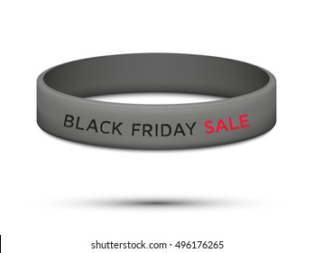 Black Friday rubber wristband. Vector illustration.