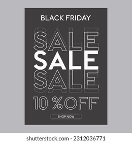 Black friday sale 10% off discount promotion poster