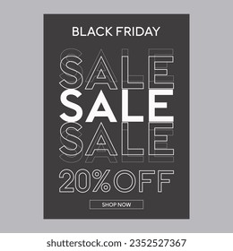 Black Friday sale 20% off discount promotion poster