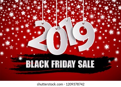 Black friday sale 2019 concept. Vector illustration