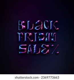 Black Friday Sale 3d Banner. Vector Typography Render. November Shop Offer Promotion Poster Design