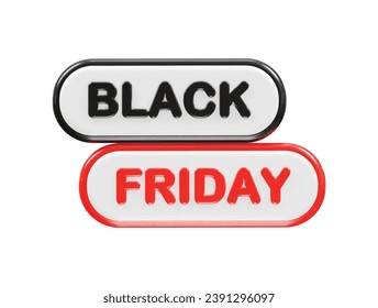 Black Friday sale 3d Rendering - Symbol-Illustration 