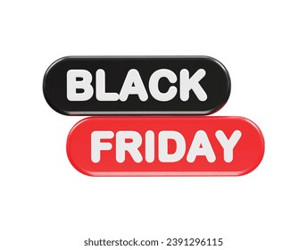 Black Friday sale 3d rendering icon illustration 