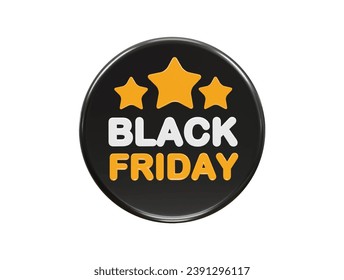 Black Friday sale 3d rendering icon illustration 